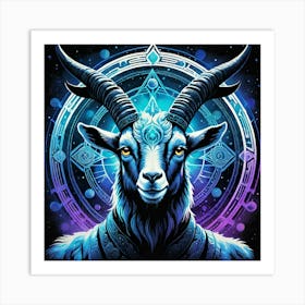 Capricorn Power Goat Art Print