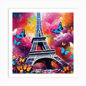 Paris With Butterflies 114 Art Print