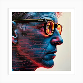 Man With Glasses Art Print