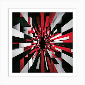 Red And Black Tunnel Art Print