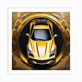 Golden Ferrari 3 Art Print