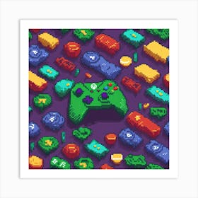 Pixel Art, Pixel Art, Pixel Art, Pixel Art Art Print