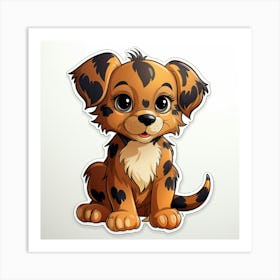 Cute Puppy Sticker Art Print