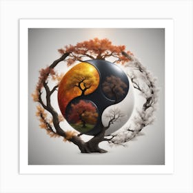 Yin Yang Tree Art Print