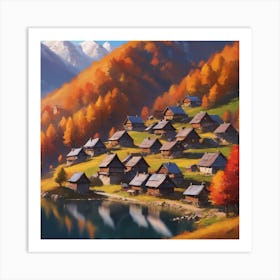 Autumn Village 7 Art Print