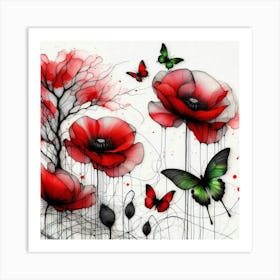 Red Poppies Canvas Print Art Print