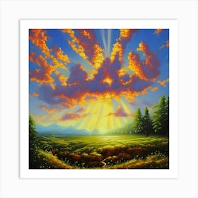 Sunset Over The Valley Art Print