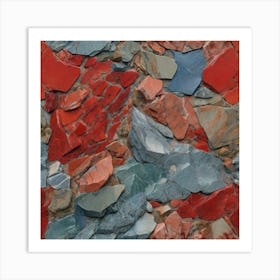 Red and blue and green Granite 1 Art Print