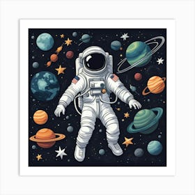 Astronaut In Space 10 Art Print