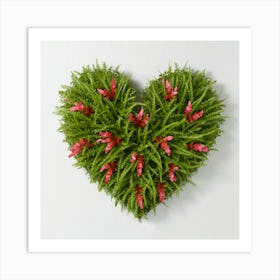 Heart Fern Wreath Art Print