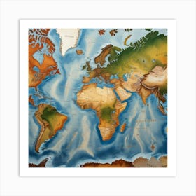 World Map 54 Art Print