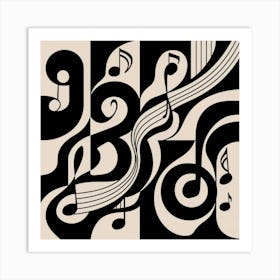 Black and White Abstract Art 398 Art Print