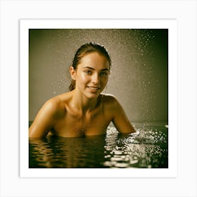 Young Woman In Water Art Print