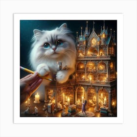 Cat In A Castle Art Print