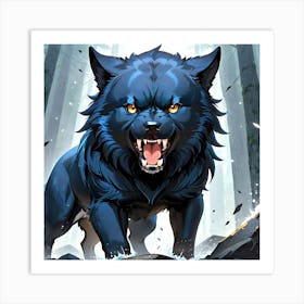 The brave wolf Art Print