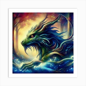 Dragon In The Forest Art Print