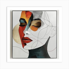 Abstract Woman'S Face - colorful cubism, cubism, cubist art,    abstract art, abstract painting  city wall art, colorful wall art, home decor, minimal art, modern wall art, wall art, wall decoration, wall print colourful wall art, decor wall art, digital art, digital art download, interior wall art, downloadable art, eclectic wall, fantasy wall art, home decoration, home decor wall, printable art, printable wall art, wall art prints, artistic expression, contemporary, modern art print, Art Print