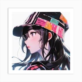 Anime Girl With Hat 1 Art Print