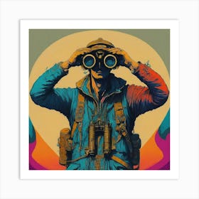 Soldier Looking Through Binoculars Art Print