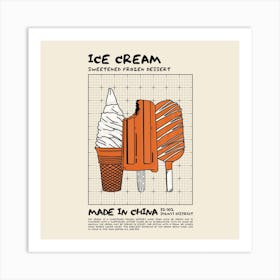 Ice Cream Square Art Print
