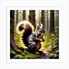 Squirrel In The Forest 72 Art Print