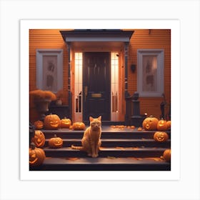 Halloween Cat 30 Art Print