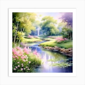 River In The Forest 4 Art Print