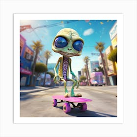 Alien Skate 10 Art Print