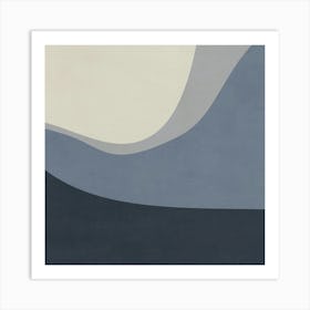 Blue Abstract Waves Art Print