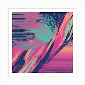 Minimalism Masterpiece, Trace In The Waves To Infinity + Fine Layered Texture + Complementary Cmyk C (22) Art Print