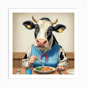 Cow Eating Art Print