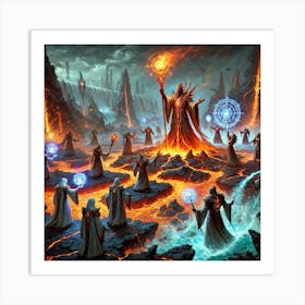 A Scene Depicting The Role Of The Elemental Sorcer Art Print