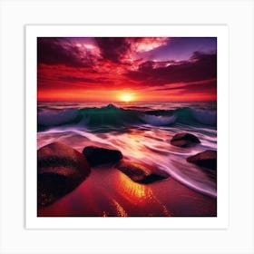 Sunset On The Beach 513 Art Print