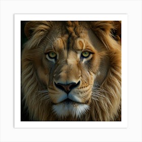 Default A Stunning Portrait Of A Regal Lion With A Shimmering 0 1 Art Print