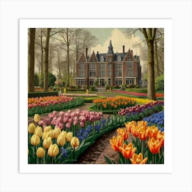 Tulips In The Garden 13 Art Print