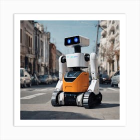 Robot On The Street 36 Art Print