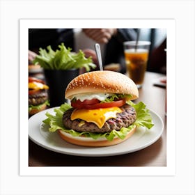 Hamburgers In A Restaurant 4 Art Print