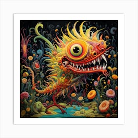Psychedelic Monster 1 Art Print