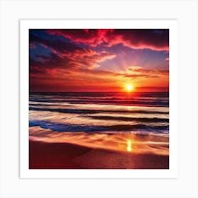 Sunset On The Beach 209 Art Print