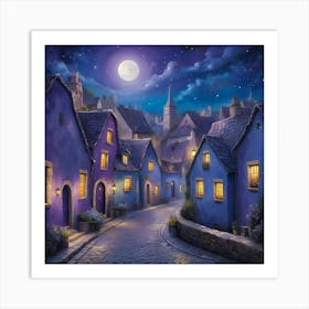 Night In The Town Paintings Art Print 1 Art Print