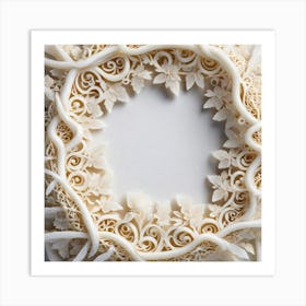 White Lace Wreath Art Print