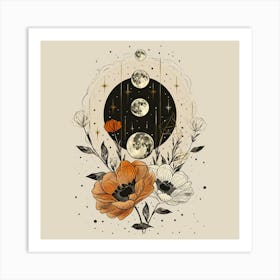 Minimalist Boho Celestial Moon 17 Art Print