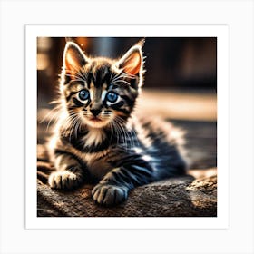 Kitten With Blue Eyes 1 Art Print