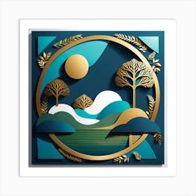 Landscape Paper Art Art Print