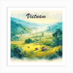 Vietnam Rice Fields Art Print