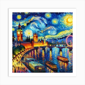 Starry Night In London Art Print