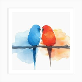 Two Birds On A Branch Art Print