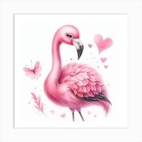 Valentine's day, Flamingo 1 Art Print