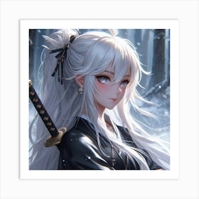 Anime Girl With Sword 1 Art Print