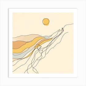 'Sunset' Line Art 4 Art Print